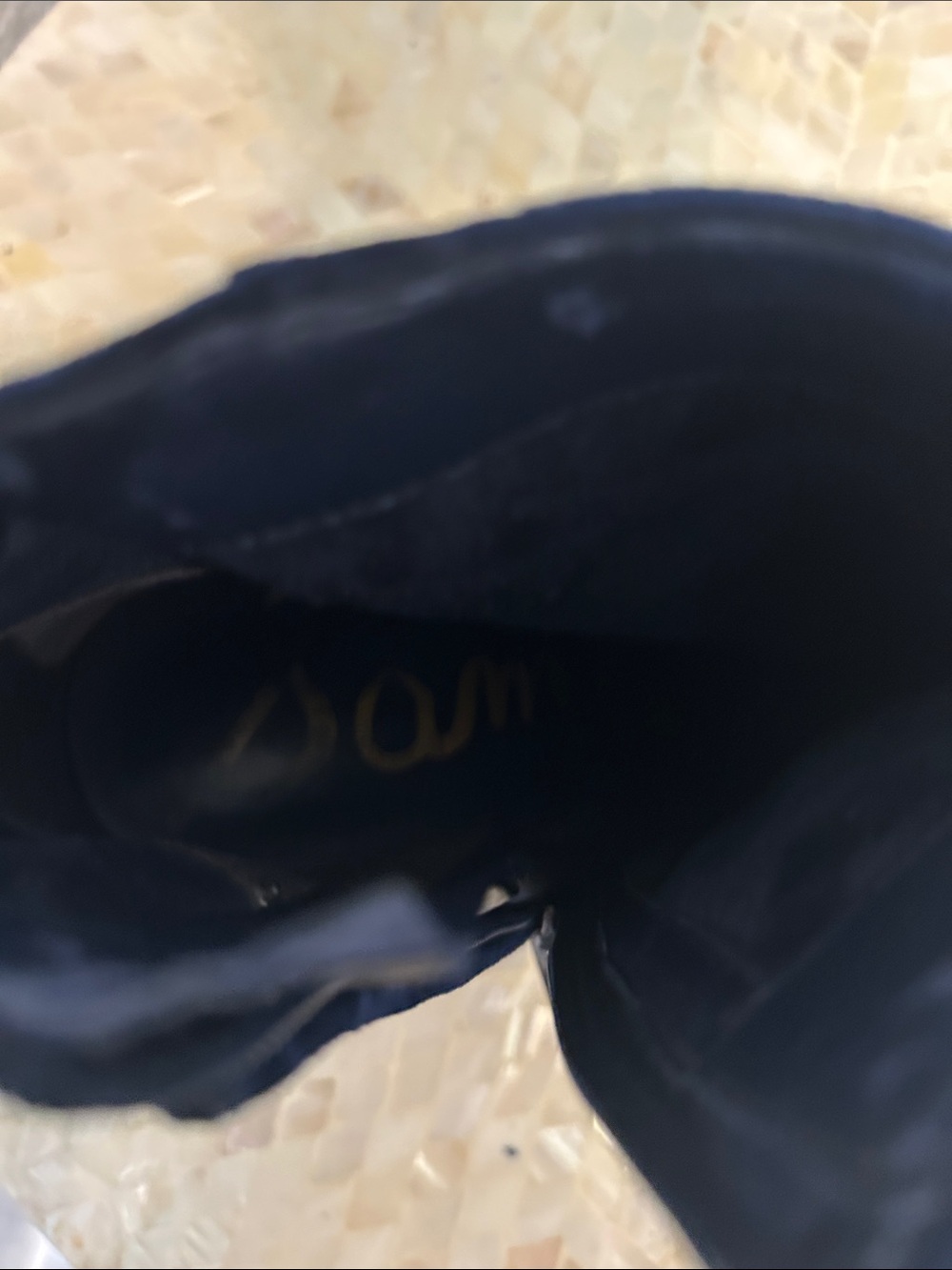 Sam Edelman Navy Velvet Block Heel Ankle Boots size 9 - Picture 9 of 9